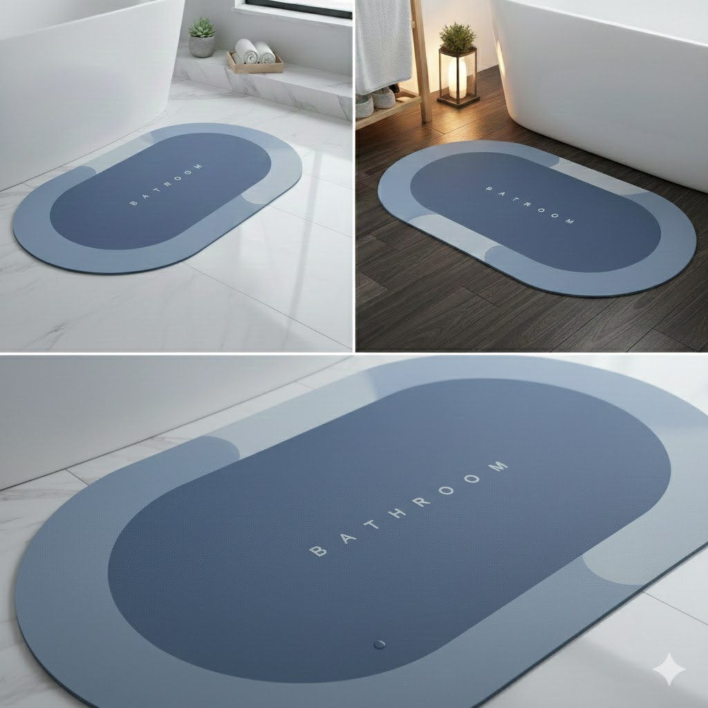 Tapete secado rapido de ducha de Mapuva Home, alfombra antideslizante que se seca al instante en el baño.